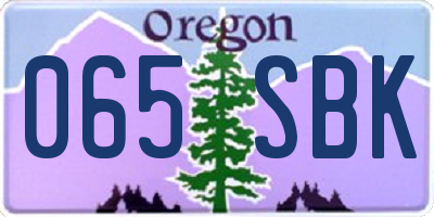 OR license plate 065SBK