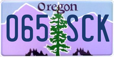 OR license plate 065SCK