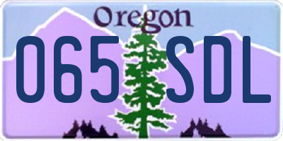 OR license plate 065SDL
