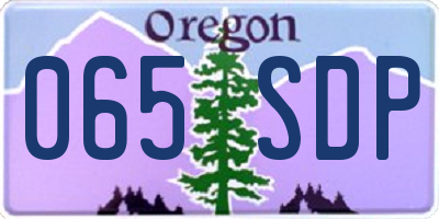 OR license plate 065SDP