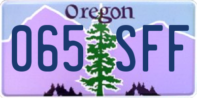 OR license plate 065SFF