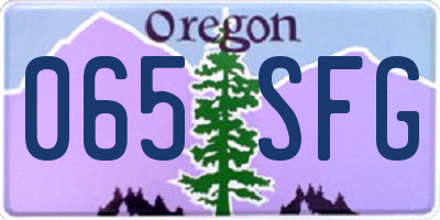 OR license plate 065SFG