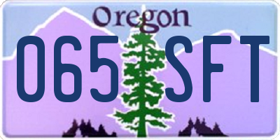 OR license plate 065SFT