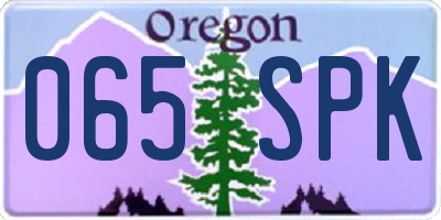 OR license plate 065SPK