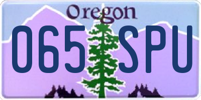 OR license plate 065SPU