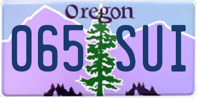 OR license plate 065SUI