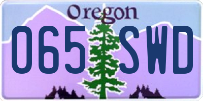 OR license plate 065SWD