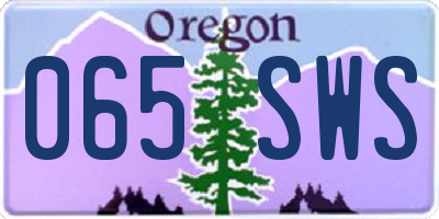 OR license plate 065SWS