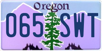 OR license plate 065SWT