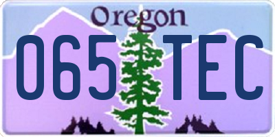 OR license plate 065TEC