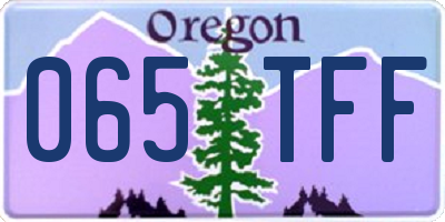 OR license plate 065TFF