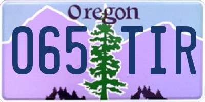 OR license plate 065TIR