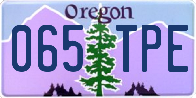 OR license plate 065TPE