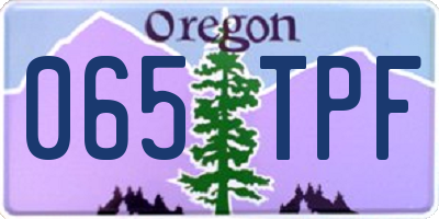 OR license plate 065TPF