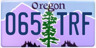 OR license plate 065TRF