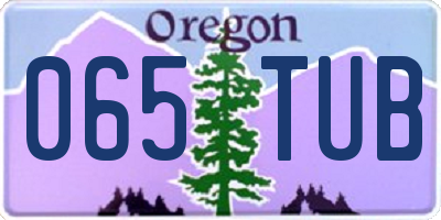 OR license plate 065TUB