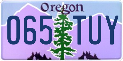 OR license plate 065TUY