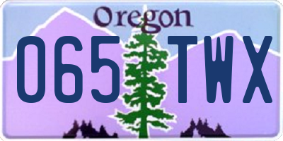 OR license plate 065TWX