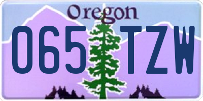 OR license plate 065TZW