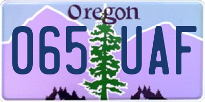 OR license plate 065UAF