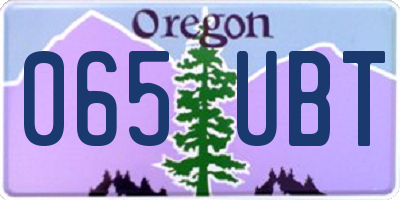 OR license plate 065UBT