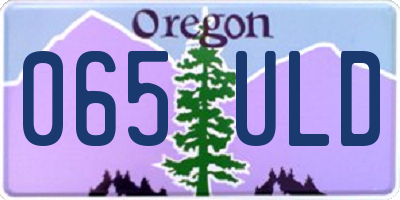 OR license plate 065ULD