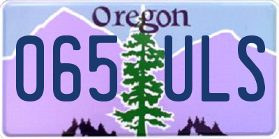 OR license plate 065ULS