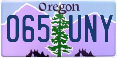 OR license plate 065UNY
