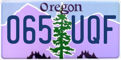 OR license plate 065UQF