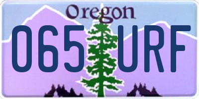 OR license plate 065URF
