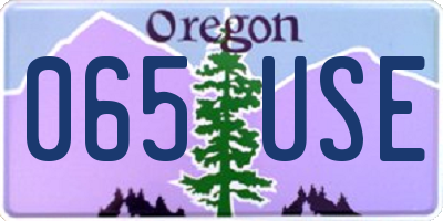 OR license plate 065USE