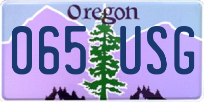 OR license plate 065USG
