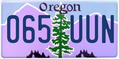 OR license plate 065UUN