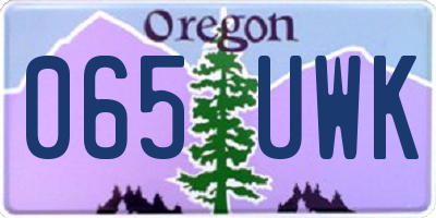 OR license plate 065UWK
