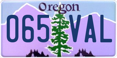 OR license plate 065VAL