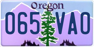 OR license plate 065VAO