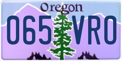 OR license plate 065VRO