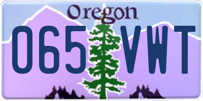 OR license plate 065VWT