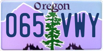 OR license plate 065VWY