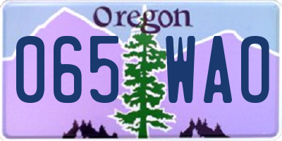 OR license plate 065WAO