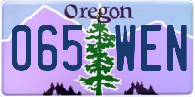 OR license plate 065WEN