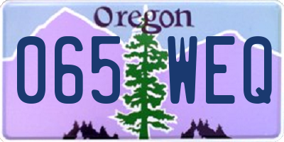 OR license plate 065WEQ