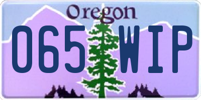 OR license plate 065WIP