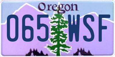 OR license plate 065WSF
