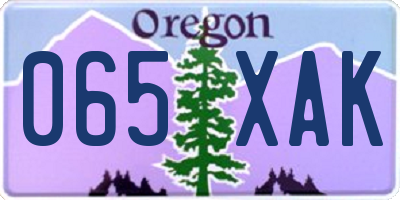 OR license plate 065XAK