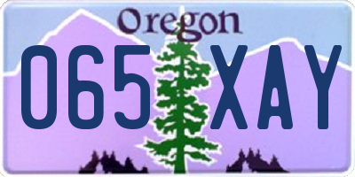 OR license plate 065XAY