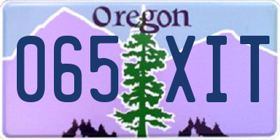 OR license plate 065XIT