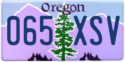 OR license plate 065XSV