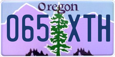 OR license plate 065XTH