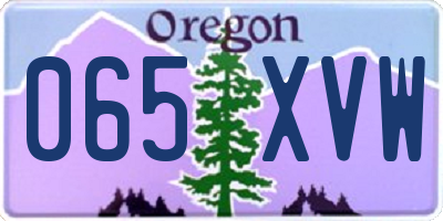 OR license plate 065XVW